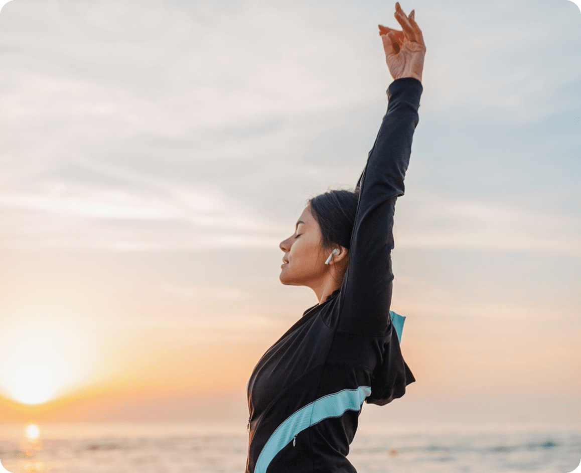 Person enjoying a healthy lifestyle