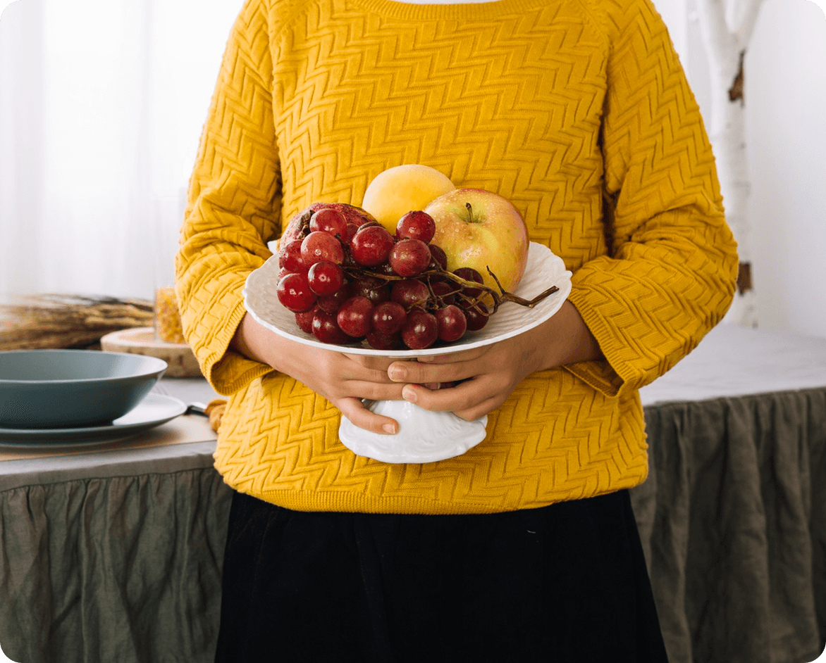 Woman holding food