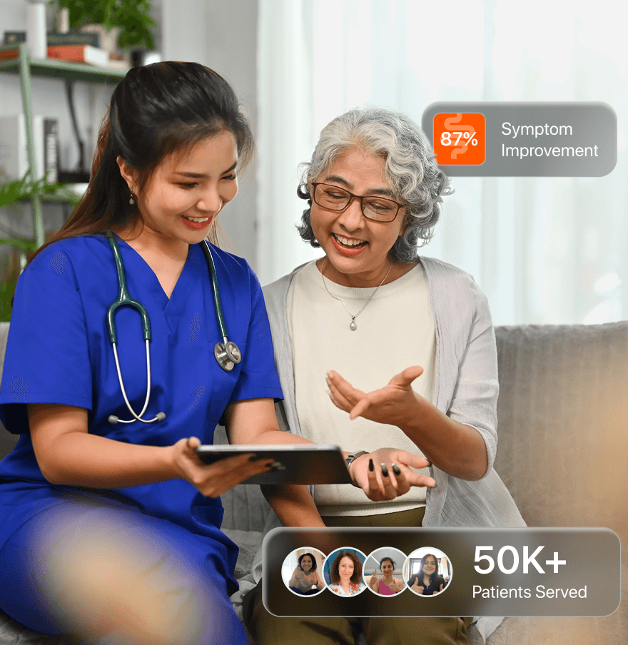 Healthcare professional with patient