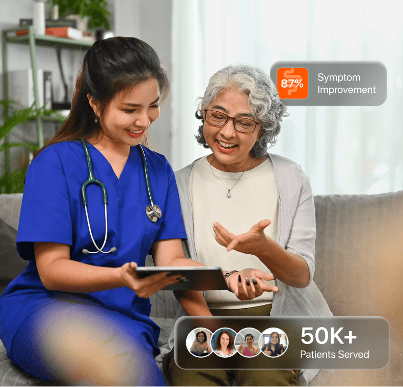 Healthcare professional with patient